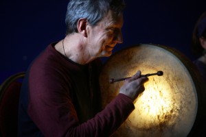 The Beat of the Bodhrán..Kevin Tarrant, Killarney, enjoying the Bodhrán Workshop by Johnny 'Ringo' McDonagh, at The Gathering, Annual Traditional Festival, a mix of live concerts, set dance classes, instrument workshops and lectures at The Gleneagle Hotel, Killarney